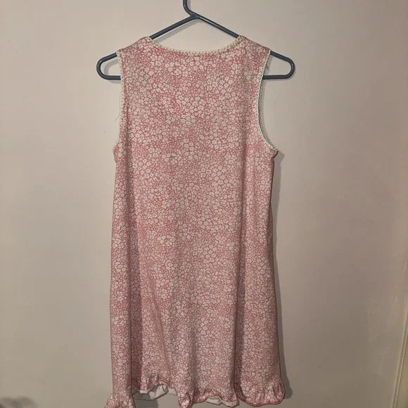 Pink VS Women's Pink Floral‎ Sleeveless Nightgown Size Medium Sleepwear Cotton - Picture 4 of 7